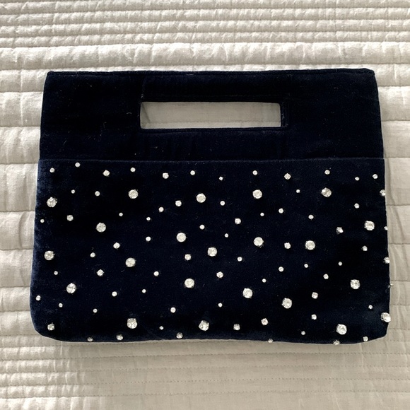NWT Anthropologie navy blue velvet purse - Picture 4 of 11